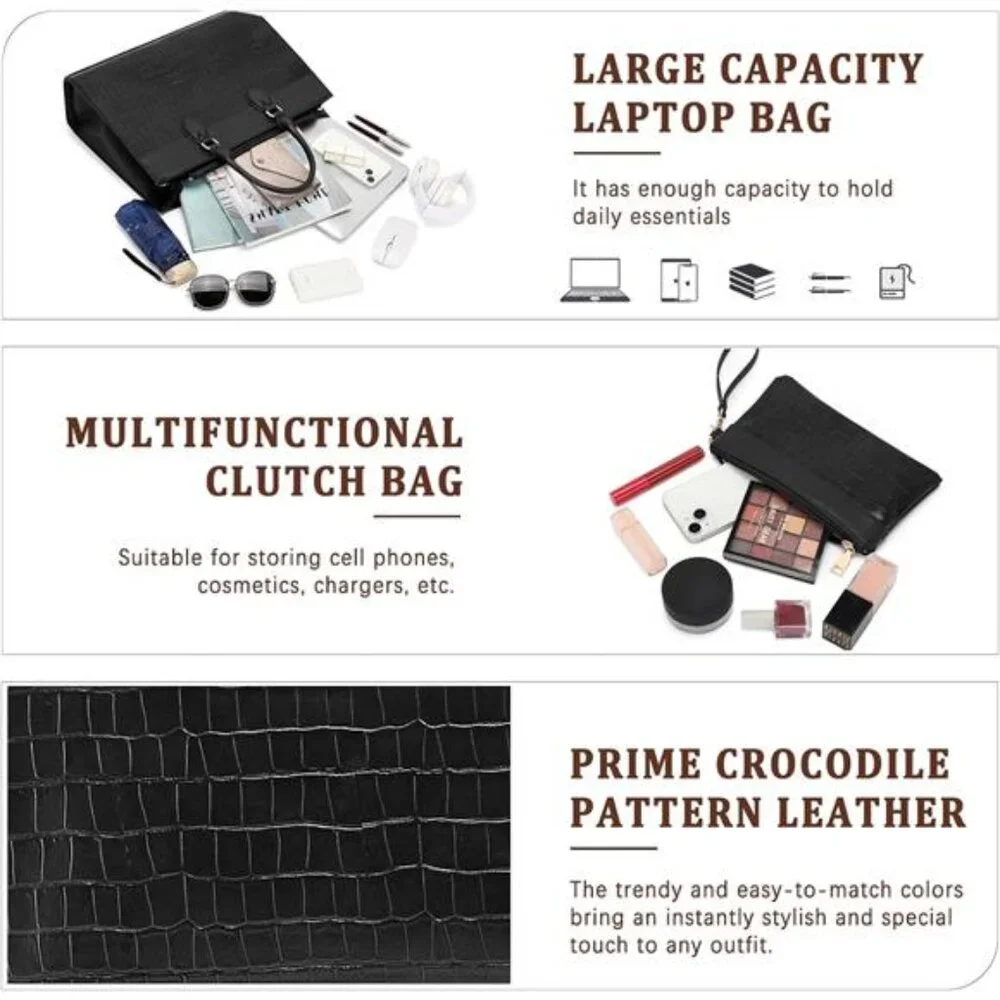 Laptop Bag for Women 15.6 inch Work Tote Bags for Women Large
